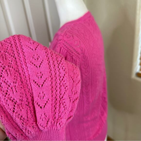 LoveShackFancy Pink Knit Flower Appliqué Pocket Cardigan Sweater. ⭐️Rare.⭐️ - Picture 13 of 13